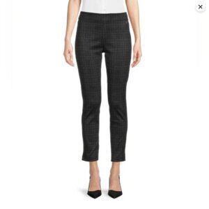 Calvin Klein pull-on plaid tapered stretch pants (492)